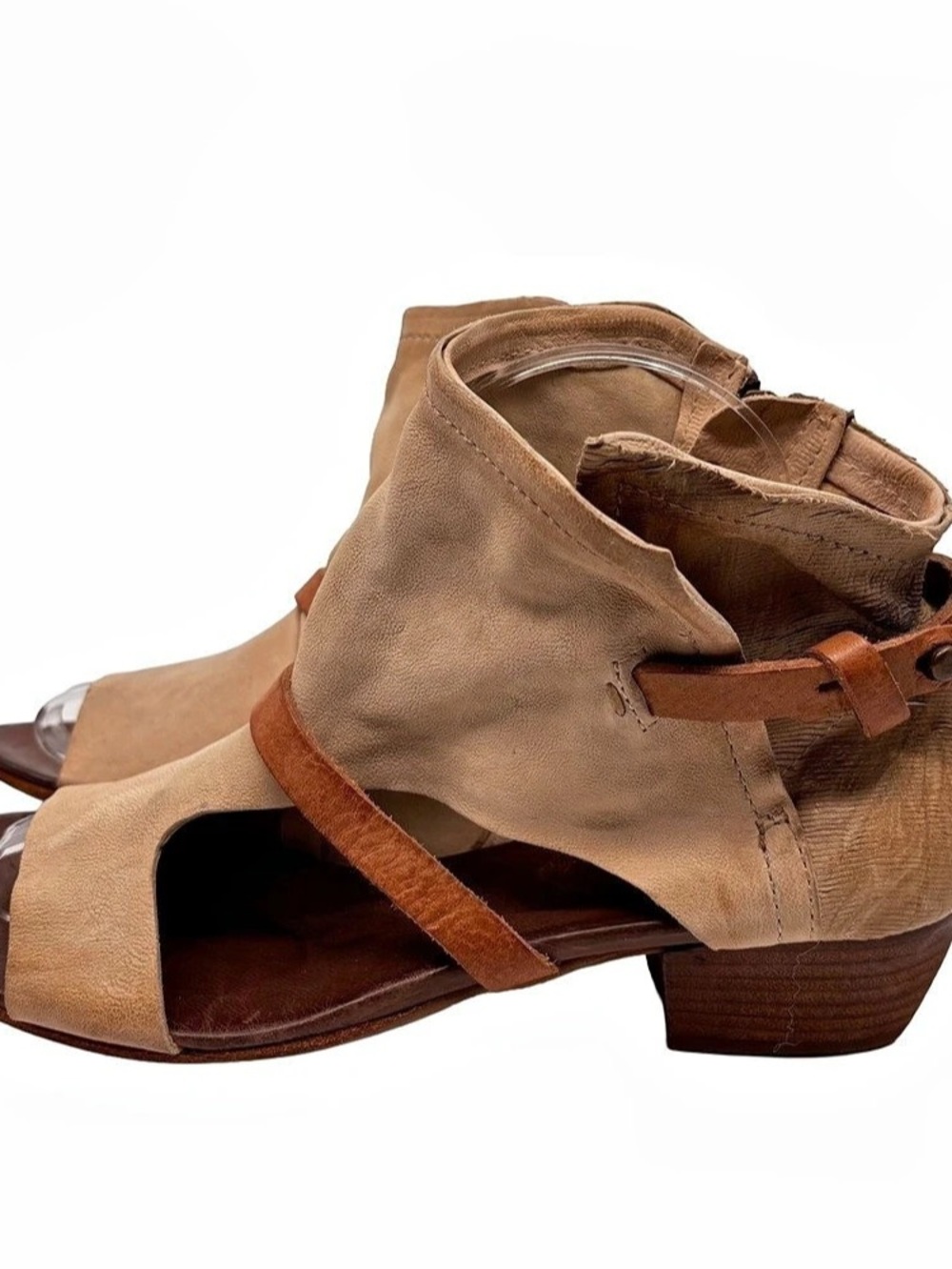 A.S. 98 Women's Ankle Strap Heeled Sandals Brown & Tan EU 40